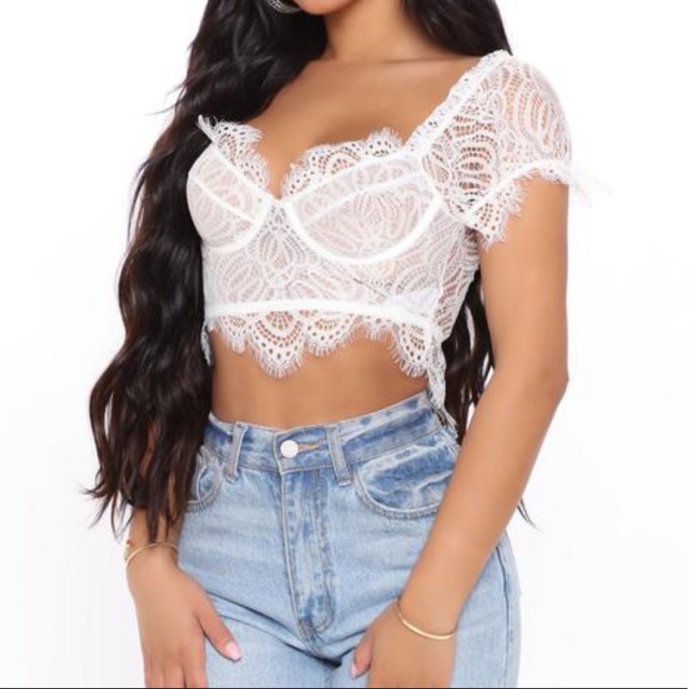 Fashion Nova Sweet and Sour Lace Crop Top